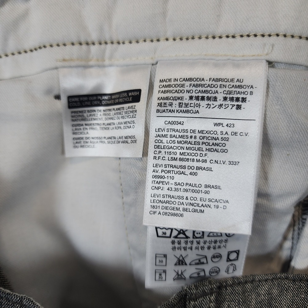 Levis Chambray Linen Cotton Pants Men 36x34 Fits 38x32 Gray Chino Tapered Casual - Picture 8 of 13